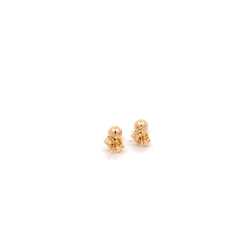 18K Yellow Gold Earrings Stud Ball Very Tiny Very Lightweight 0.84 grams - Picture 11 of 13